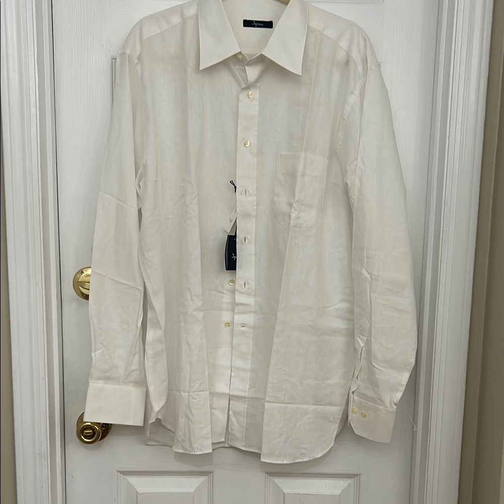 Ingram XL Men's White cotton /linen blend Shirt
